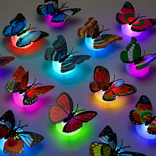 24pcs 3D LED Butterfly Decoration Night Light Sticker
